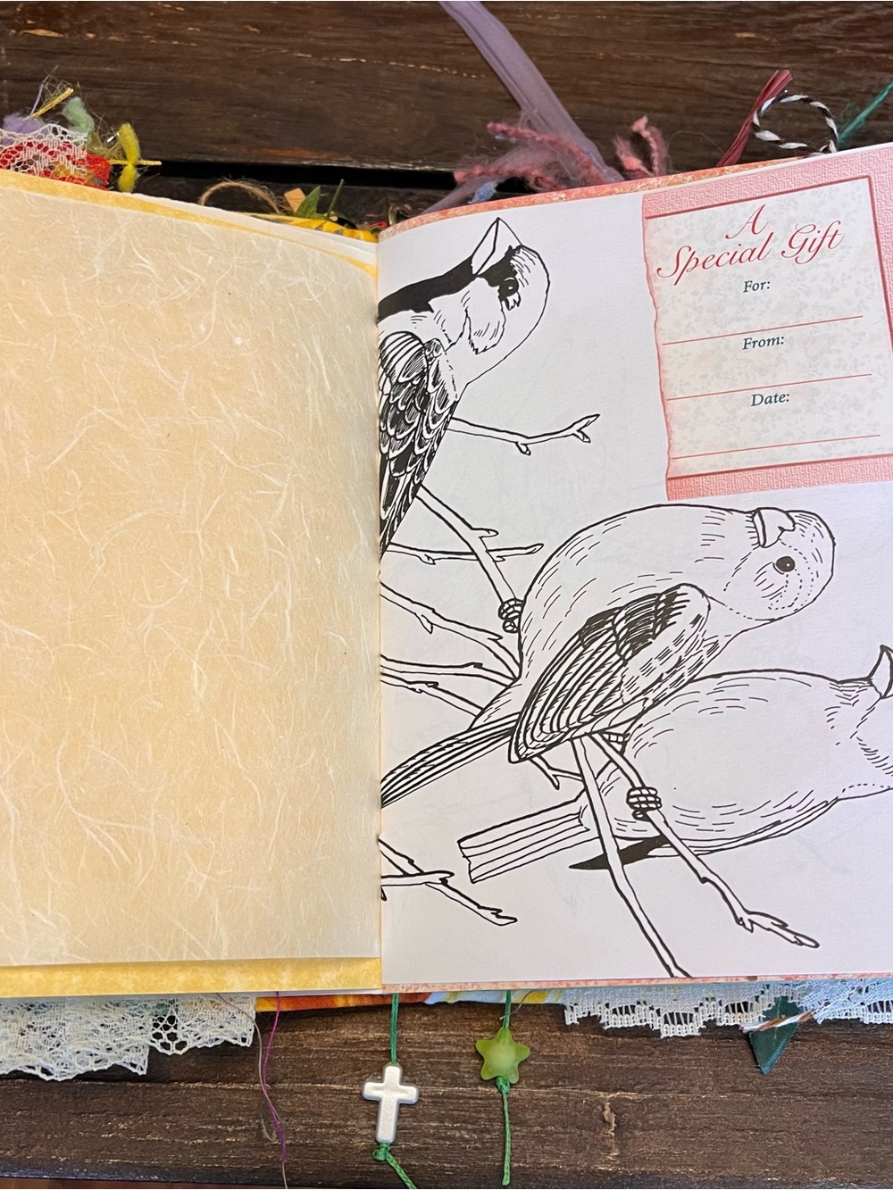 Bird Cardinal Junk Journal Faith Christian Floral Softcover 3 Signatures - Picture 9 of 16